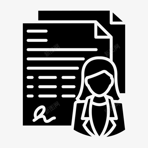 女性简历商业课程图标svg_新图网 https://ixintu.com 商业 商业金融铭文 女性简历 简历 课程