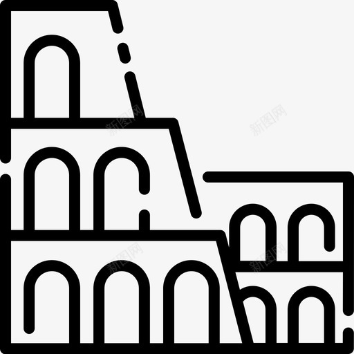 斗兽场目的地地标图标svg_新图网 https://ixintu.com 世界 地标 度假 斗兽场 目的地
