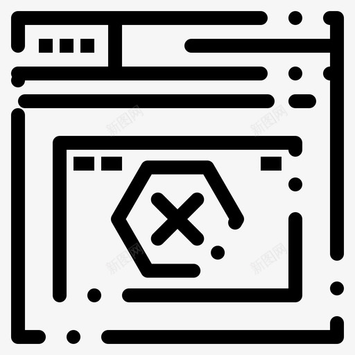 Internet错误页面图标svg_新图网 https://ixintu.com Internet web 线框 网站 错误 页面