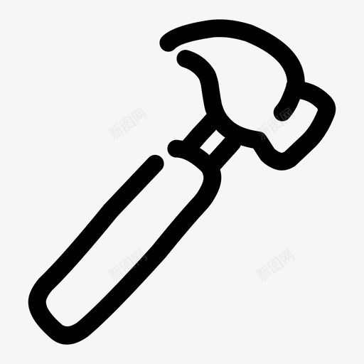 锤子工业仪器图标svg_新图网 https://ixintu.com 仪器 工业 工作 工具 金属 锤子