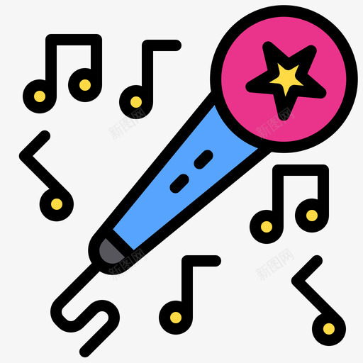 卡拉OK派对之夜3线性颜色图标svg_新图网 https://ixintu.com OK 之夜 卡拉 派对 线性 颜色