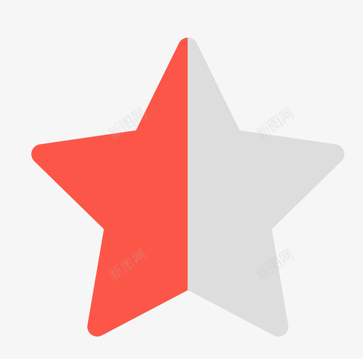一半星星svg_新图网 https://ixintu.com 一半星星