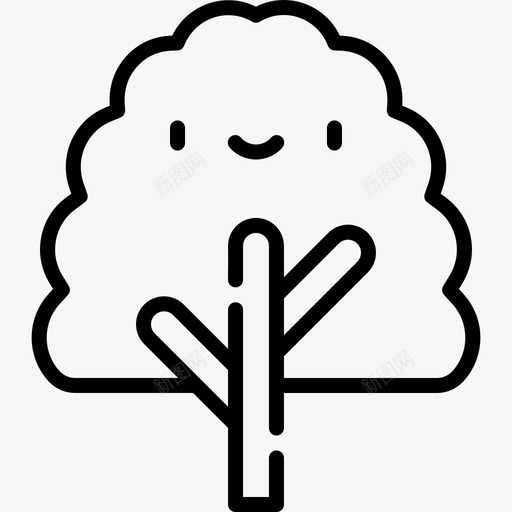树自然95直线型图标svg_新图网 https://ixintu.com 树 直线型 自然95