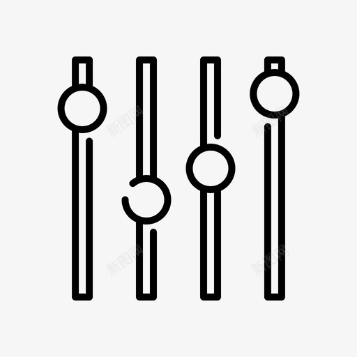 均衡器摇滚乐12线性图标svg_新图网 https://ixintu.com 均衡器 摇滚乐12 线性