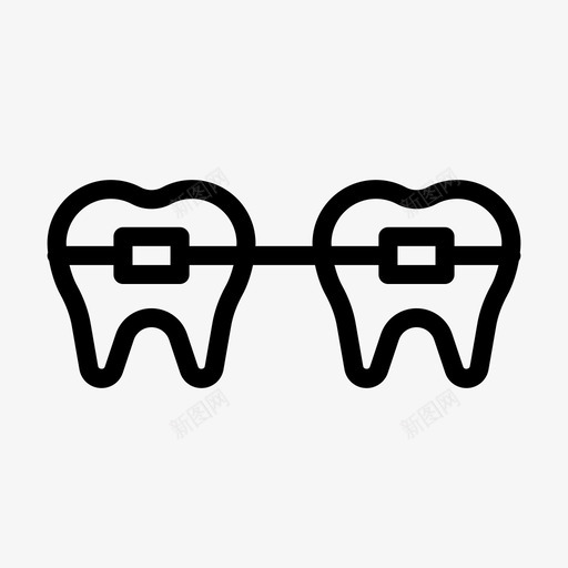 牙套牙齿健康图标svg_新图网 https://ixintu.com 健康 医疗 医疗卫生 口腔 标志 牙套 牙齿