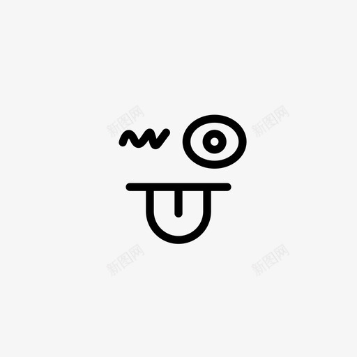 傻表情舌头图标svg_新图网 https://ixintu.com 眨眼 舌头 表情