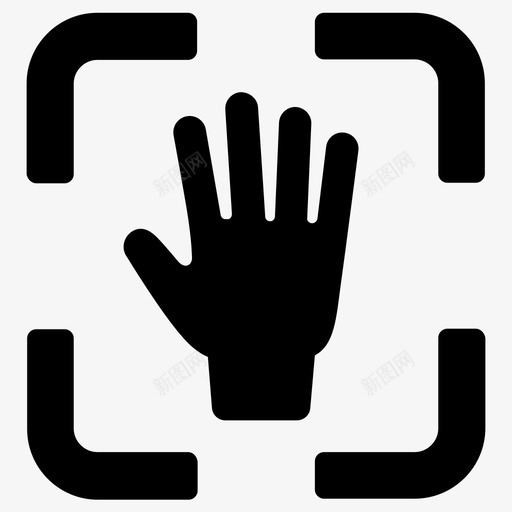 扫描认证生物识别图标svg_新图网 https://ixintu.com 安全 手部 扫描 生物识别 认证
