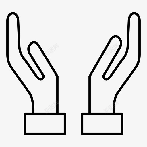 关心手人图标svg_新图网 https://ixintu.com 人 关心 手