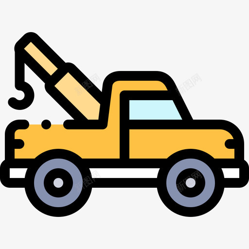 拖车修车18线颜色图标svg_新图网 https://ixintu.com 修车 拖车 颜色