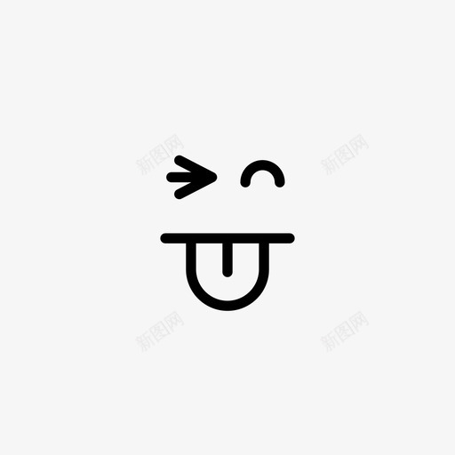 表情符号快乐舌头图标svg_新图网 https://ixintu.com 快乐 眨眼 符号 舌头 表情