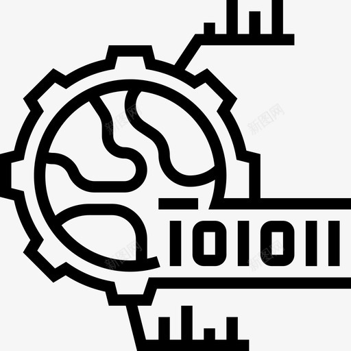 二进制数据分析4线性图标svg_新图网 https://ixintu.com 二进制 数据分析 线性
