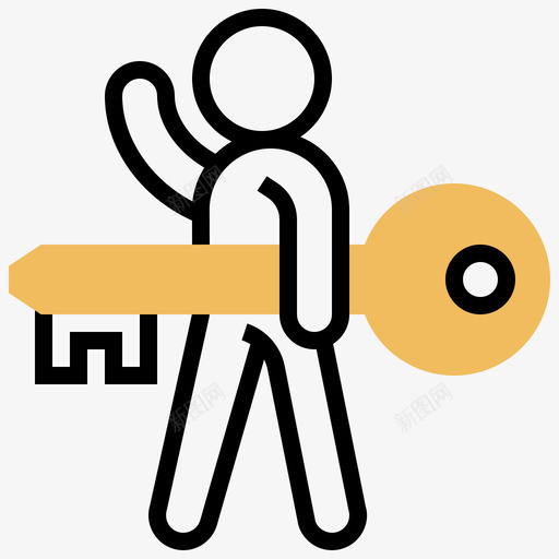 密钥机密信息11黄色阴影图标svg_新图网 https://ixintu.com 信息 密钥 机密 阴影 黄色