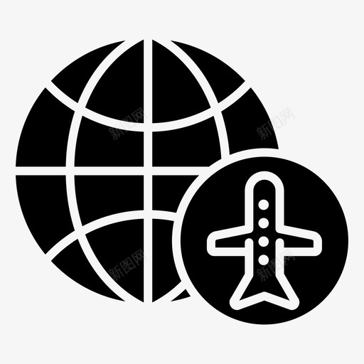 飞机旅行256字形图标svg_新图网 https://ixintu.com 字形 旅行 飞机