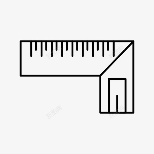 直角尺木匠尺测量图标svg_新图网 https://ixintu.com 刻度 木匠 测量 直角尺