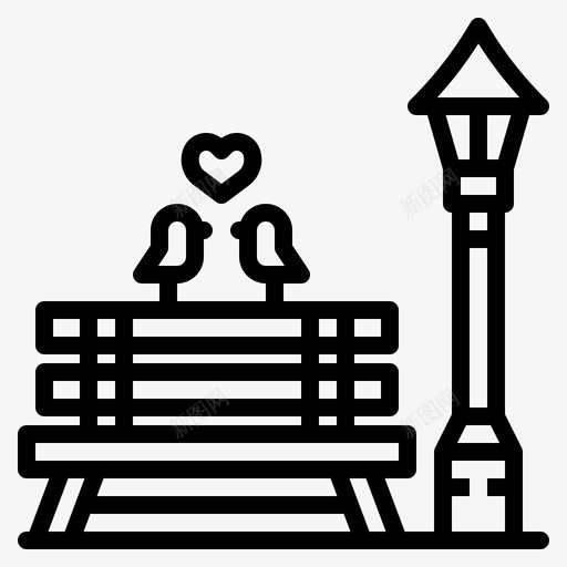 浪漫公园长凳城市图标svg_新图网 https://ixintu.com 公园 城市 浪漫 约会 轮廓 长凳