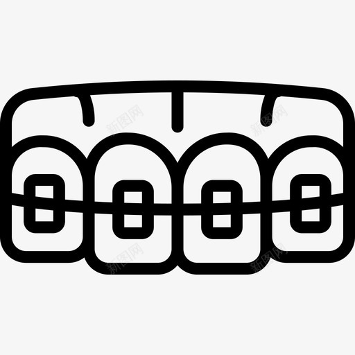 牙套牙科学4线性图标svg_新图网 https://ixintu.com 牙套 牙科学4 线性