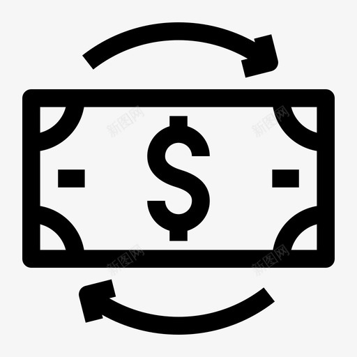 转账现金美元图标svg_新图网 https://ixintu.com 促销pixelprefect 兑换 现金 美元 货币 转账