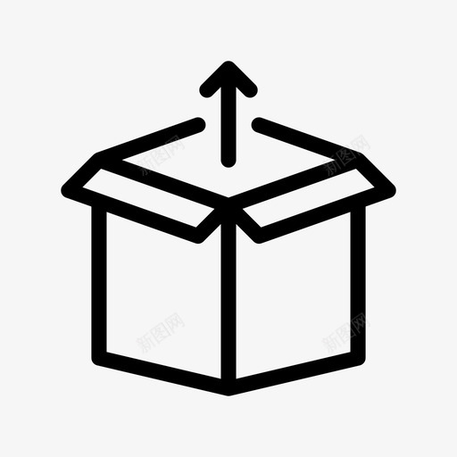 盒箭头纸箱图标svg_新图网 https://ixintu.com 像素 全球 包裹 向上 商业 完善 箭头 纸箱