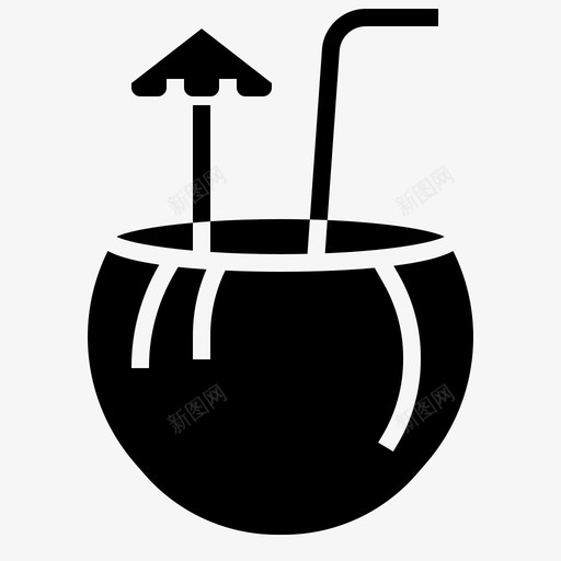 椰子水夏威夷20填充图标svg_新图网 https://ixintu.com 填充 夏威夷 椰子