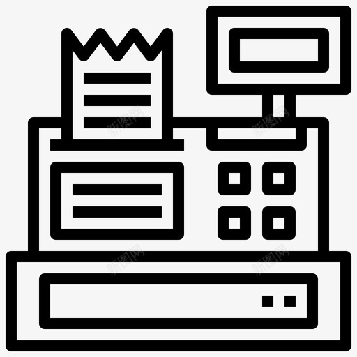 收款机加油站6直线式图标svg_新图网 https://ixintu.com 加油站6 收款机 直线式