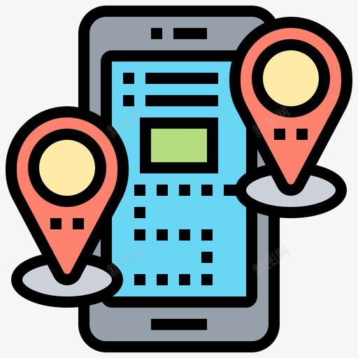 地图地图和导航18线性颜色图标svg_新图网 https://ixintu.com 地图 导航 线性 颜色