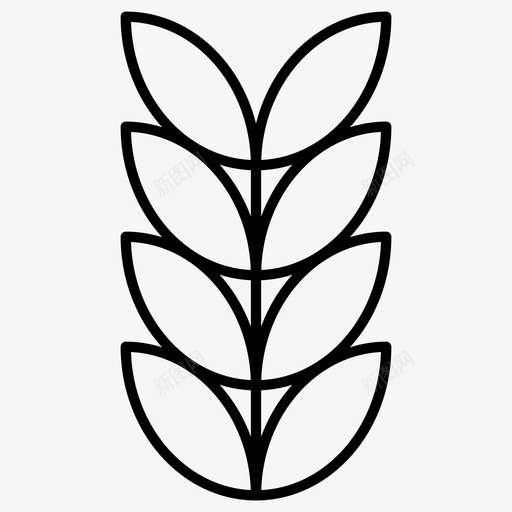小麦秋季2px线条图标svg_新图网 https://ixintu.com 小麦 秋季2px线条图标