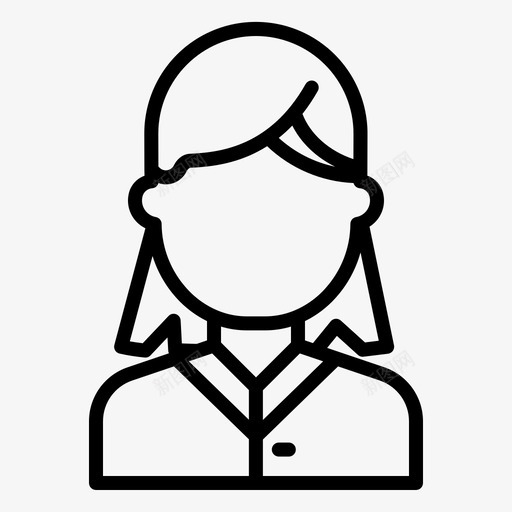 女用户13轮廓图标svg_新图网 https://ixintu.com 用户 轮廓