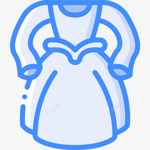礼服公主4蓝色图标svg_新图网 https://ixintu.com 公主 礼服 蓝色