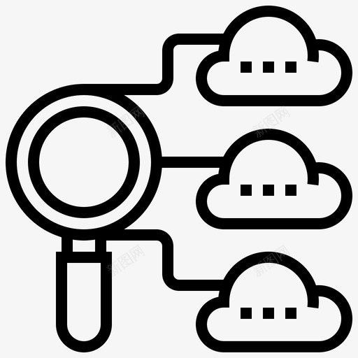 云SEO131线性图标svg_新图网 https://ixintu.com SEO131 云 线性