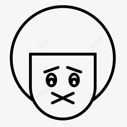 男孩表情脸图标svg_新图网 https://ixintu.com 1行 哑巴 悲伤 男孩 表情