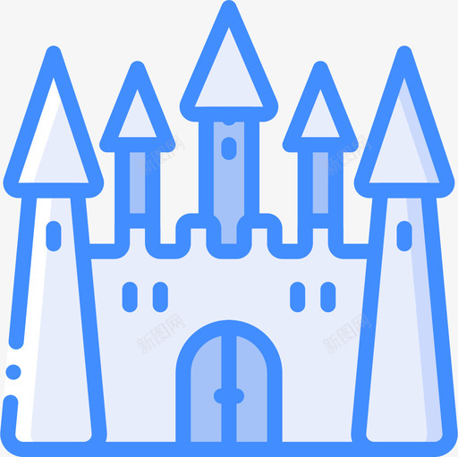 城堡公主4蓝色图标svg_新图网 https://ixintu.com 公主 城堡 蓝色