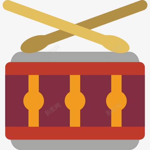 鼓马戏团43扁平图标svg_新图网 https://ixintu.com 扁平 马戏团