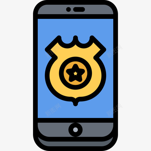 手机警察25彩色图标svg_新图网 https://ixintu.com 彩色 手机 警察25