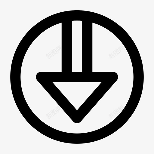 箭头向下图标svg_新图网 https://ixintu.com 下载 向下 材料 箭头 粗体 线条