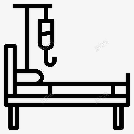 病床医用213直线型图标svg_新图网 https://ixintu.com 医用213 病床 直线型
