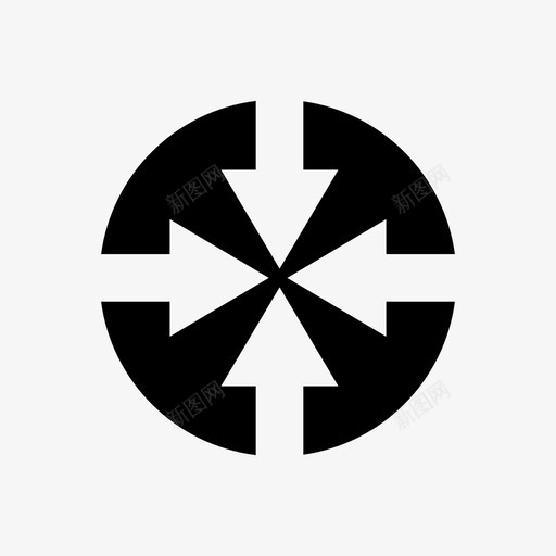 箭头中心连接图标svg_新图网 https://ixintu.com 中心 方向 方式 箭头 箭头圆形 连接