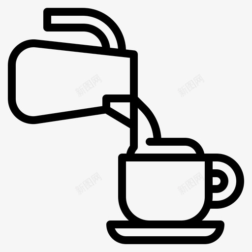 卡布奇诺咖啡店126轮廓图标svg_新图网 https://ixintu.com 卡布 咖啡店 奇诺 轮廓