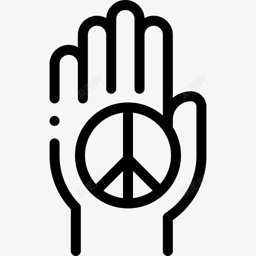 和平象征和平日4直线图标svg_新图网 https://ixintu.com 和平 平日 直线 象征