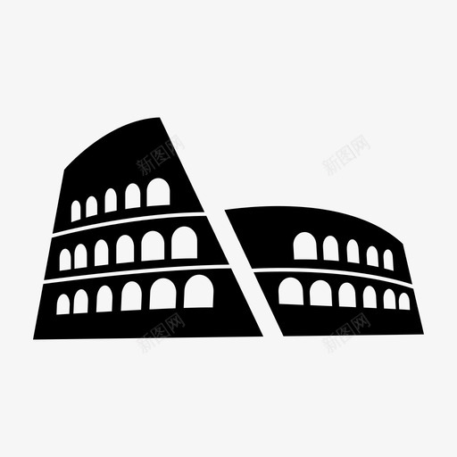 竞技场建筑斗兽场图标svg_新图网 https://ixintu.com 大厦 建筑 意大利 斗兽场 竞技场 罗马