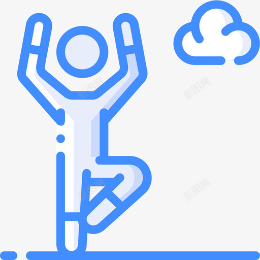 瑜伽正念5蓝色图标svg_新图网 https://ixintu.com 正念 瑜伽 蓝色