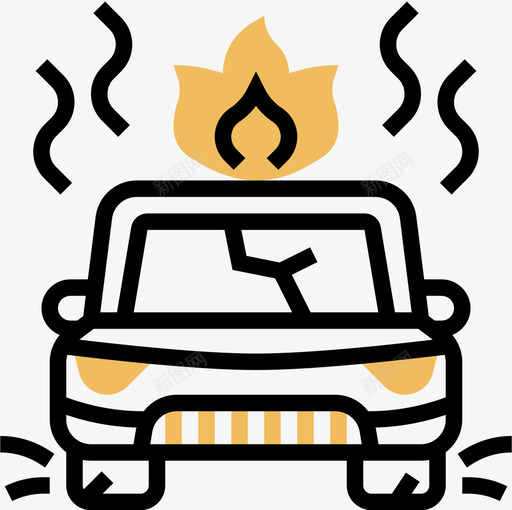 车祸赛车7黄影图标svg_新图网 https://ixintu.com 赛车 车祸 黄影