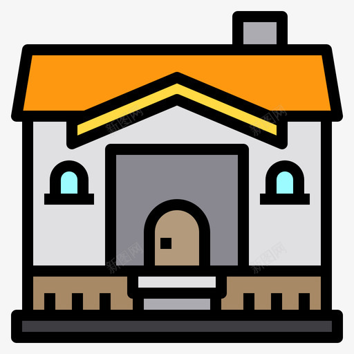 住宅75号楼线性颜色图标svg_新图网 https://ixintu.com 75号楼 住宅 线性 颜色