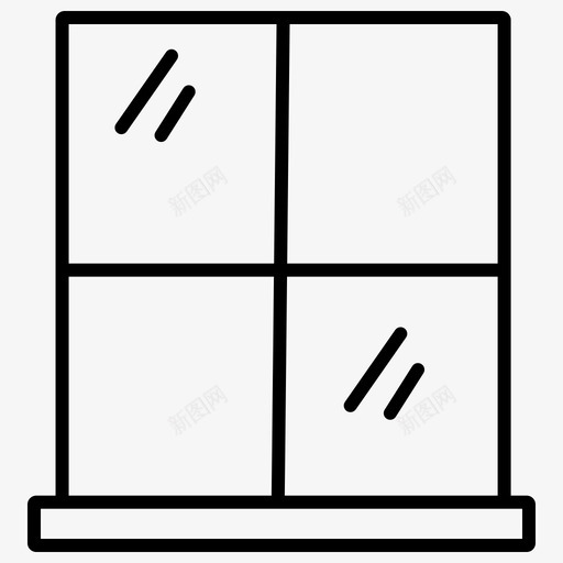 窗家具装饰1轮廓图标svg_新图网 https://ixintu.com 家具 装饰 轮廓