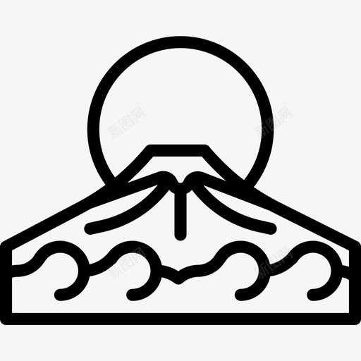 富士landmark19直线型图标svg_新图网 https://ixintu.com landmark 富士 直线 线型