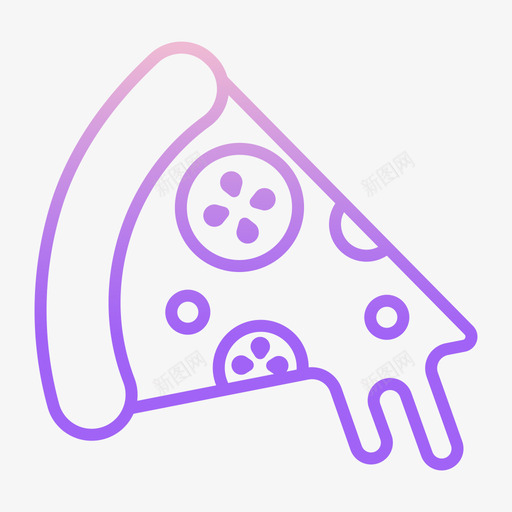 披萨片咖啡图标2轮廓渐变svg_新图网 https://ixintu.com 咖啡图标2 披萨片 轮廓渐变