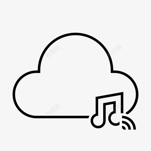 流音乐音频云图标svg_新图网 https://ixintu.com 服务 音乐 音频