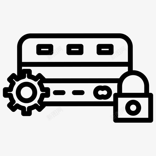 信用卡齿轮锁定图标svg_新图网 https://ixintu.com 企业管理粗体行集153 信用卡 设置 锁定 齿轮
