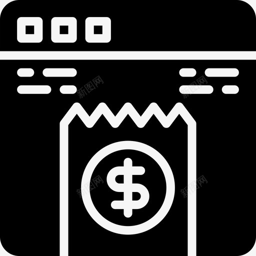 收据商业142实心图标svg_新图网 https://ixintu.com 商业 实心 收据