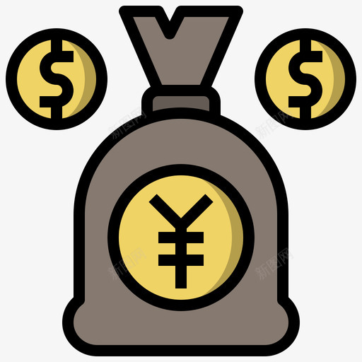 日元货币109线颜色图标svg_新图网 https://ixintu.com 日元 货币 颜色