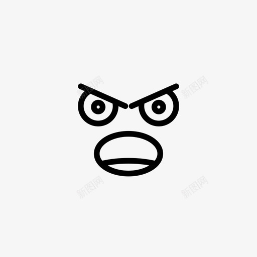 愤怒表情脸图标svg_新图网 https://ixintu.com 喜怒无常 愤怒 脸 表情 表情线